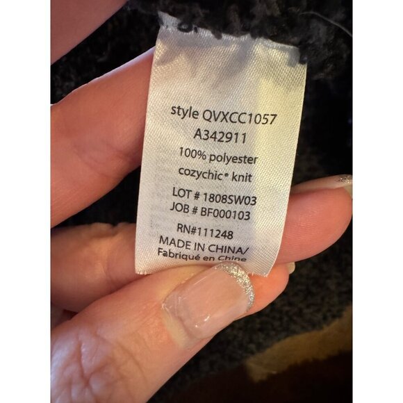 Barefoot Dreams Sweater Women 1X‎ Black CozyChic Knit Cali Open Cardigan - Picture 9 of 11